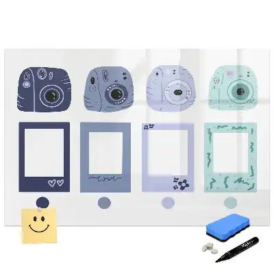 Tablă magnetică pentru magneți cu design în stil polaroid