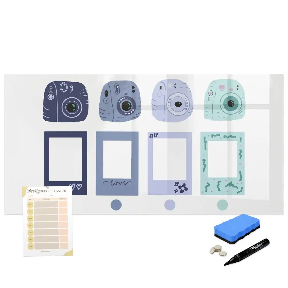 Tablă magnetică pentru magneți cu design în stil polaroid
