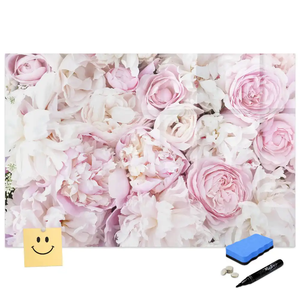 Tablă magnetică cu marker și design decorativ cu crenguțe florale