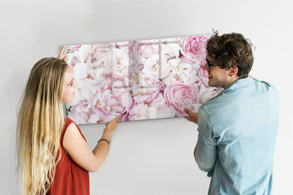 Tablă magnetică cu marker și design decorativ cu crenguțe florale