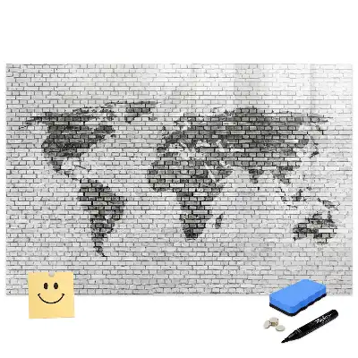 Tablă magnetică cu model de perete din cărămidă