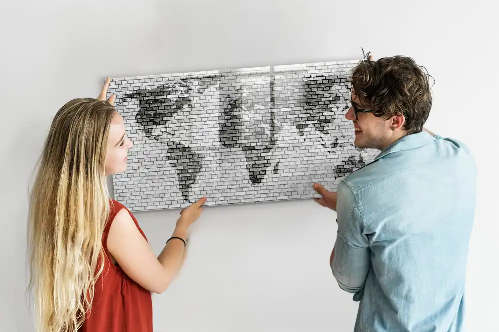 Tablă magnetică cu model de perete din cărămidă
