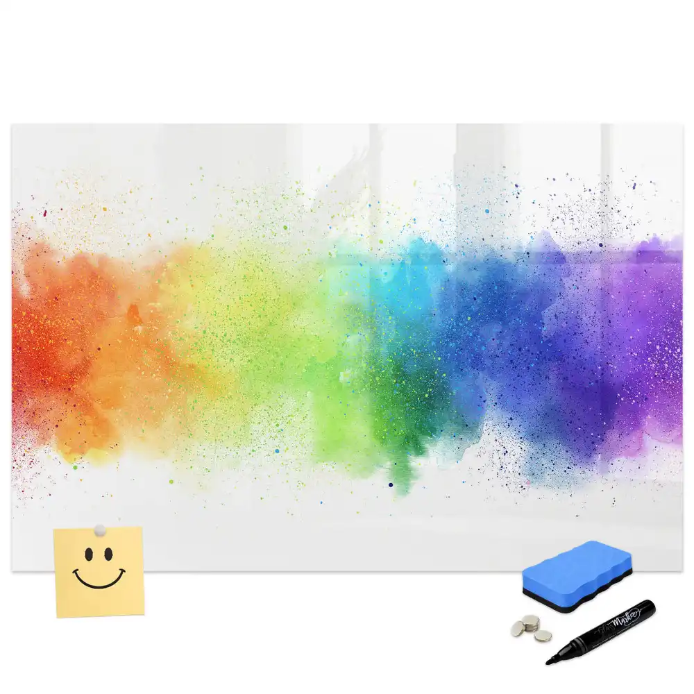 Tablă magnetică pentru marker cu design abstract curcubeu