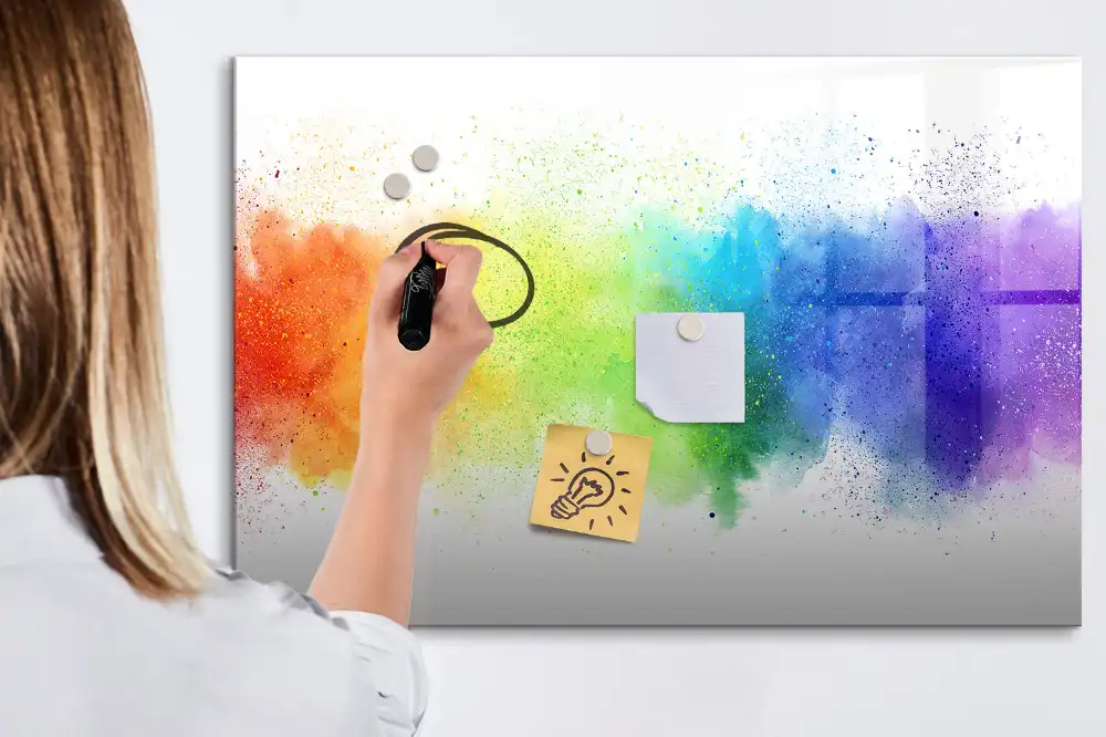 Tablă magnetică pentru marker cu design abstract curcubeu