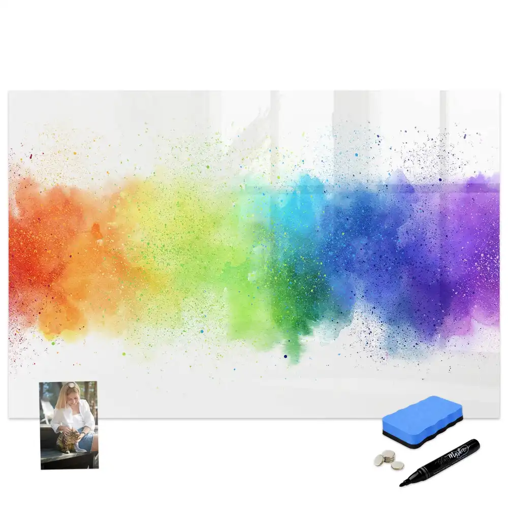 Tablă magnetică pentru marker cu design abstract curcubeu