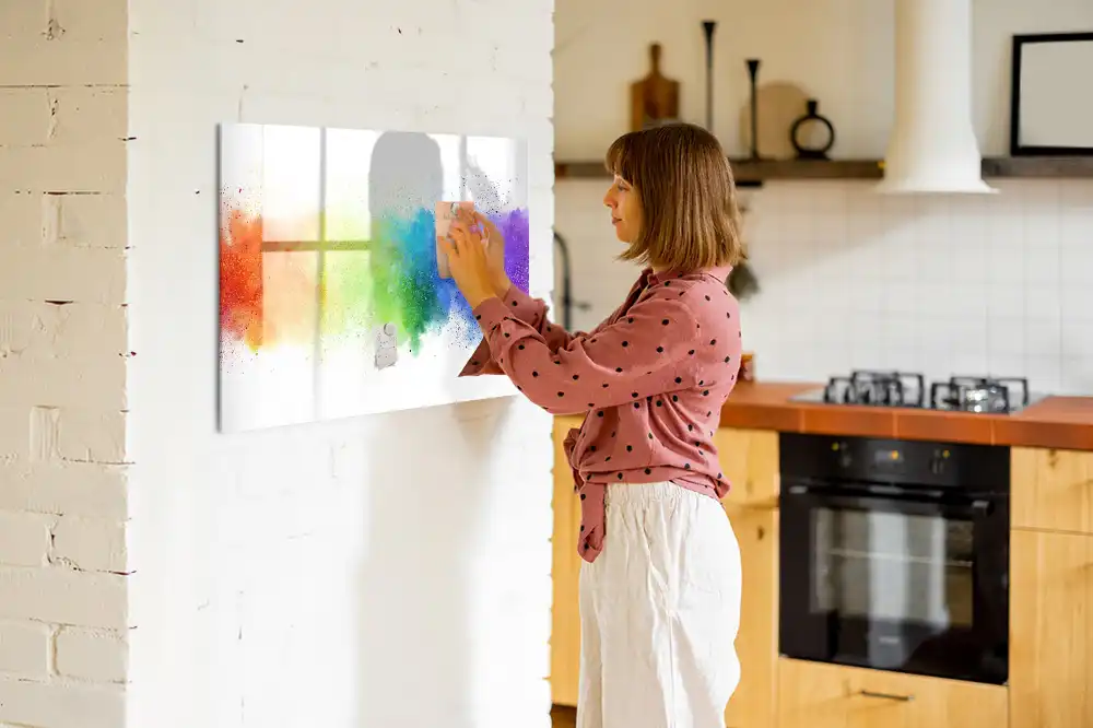 Tablă magnetică pentru marker cu design abstract curcubeu