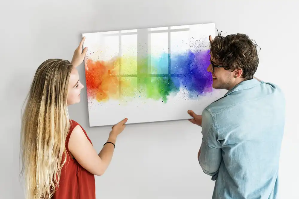 Tablă magnetică pentru marker cu design abstract curcubeu