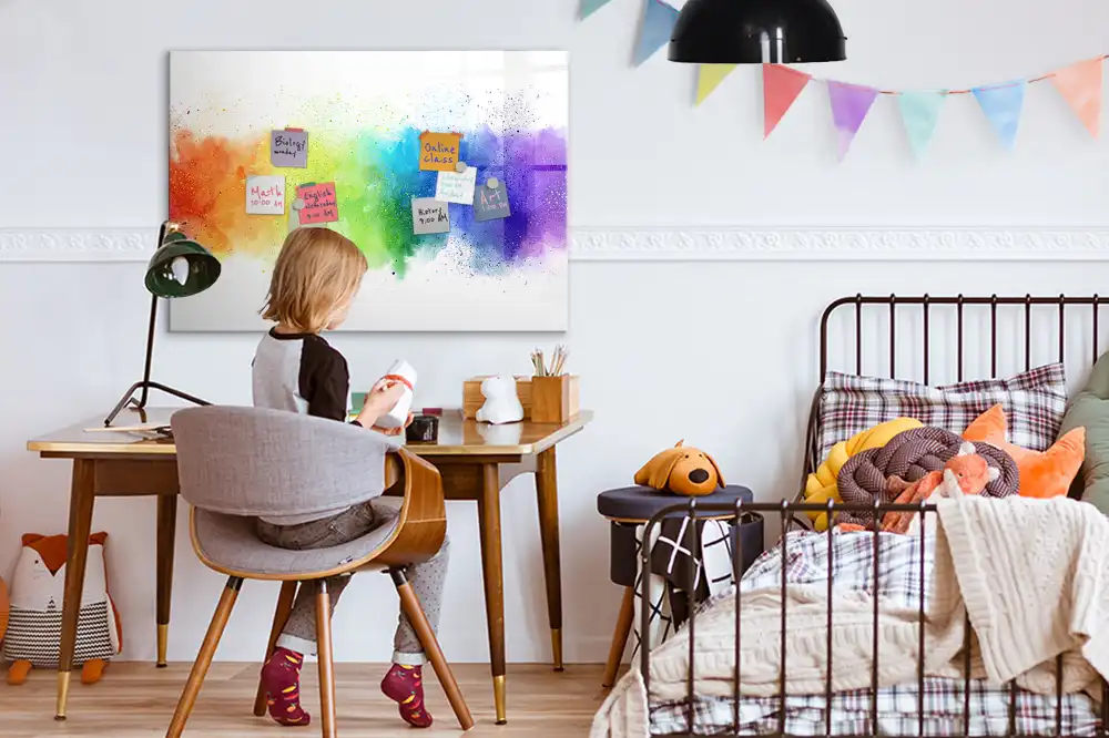 Tablă magnetică pentru marker cu design abstract curcubeu