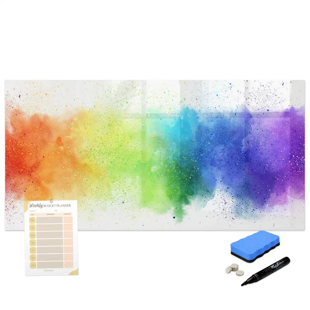 Tablă magnetică pentru marker cu design abstract curcubeu