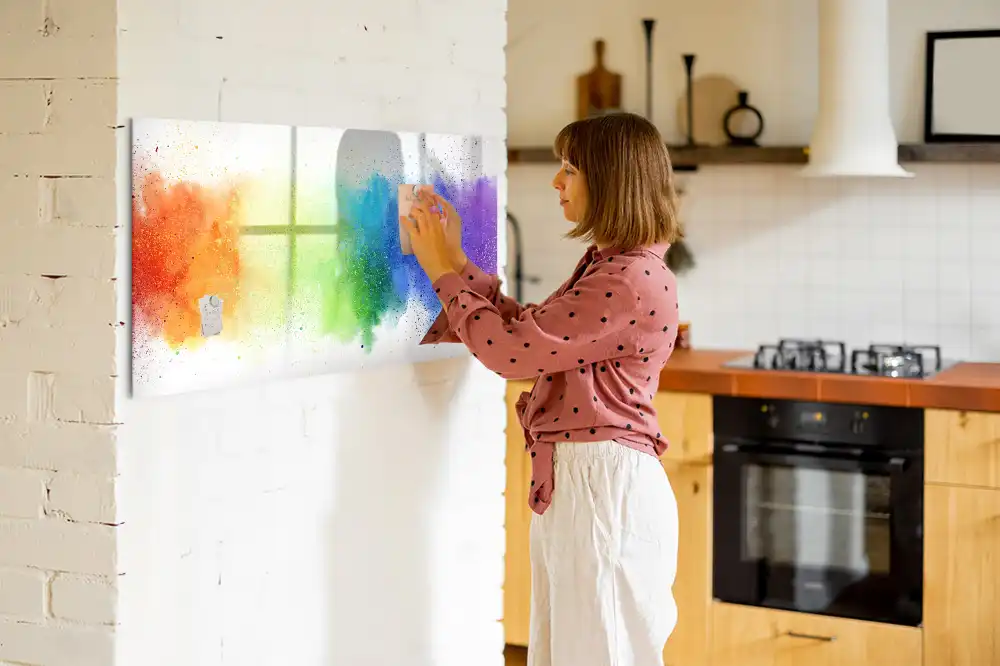 Tablă magnetică pentru marker cu design abstract curcubeu
