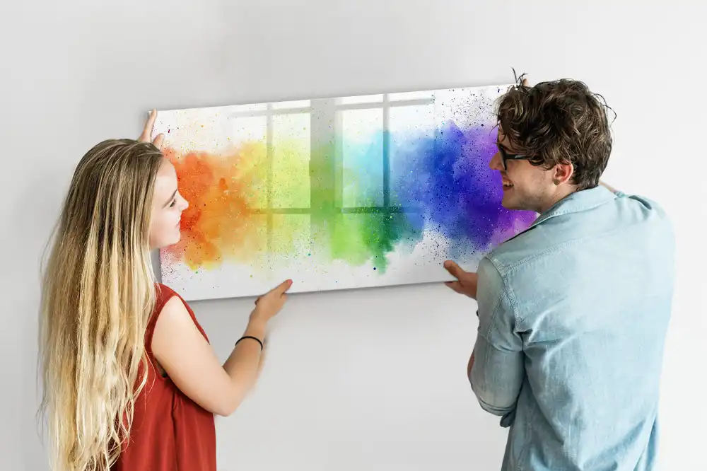 Tablă magnetică pentru marker cu design abstract curcubeu