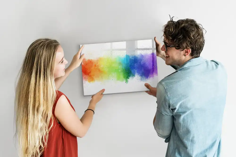 Tablă magnetică pentru marker cu design abstract curcubeu