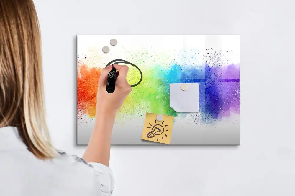 Tablă magnetică pentru marker cu design abstract curcubeu