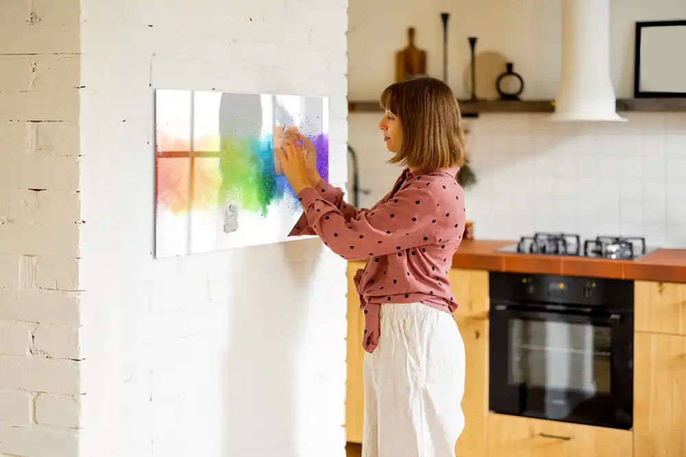 Tablă magnetică pentru marker cu design abstract curcubeu
