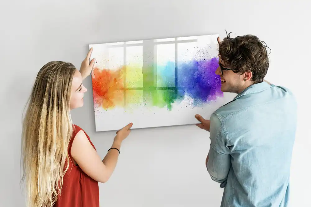 Tablă magnetică pentru marker cu design abstract curcubeu