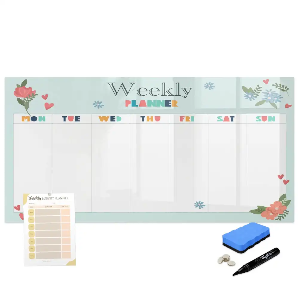 Tablă magnetică cu marker pentru planificare săptămânală