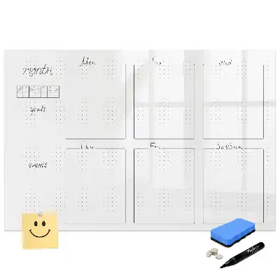 Tablă magnetică cu marker pentru planificarea săptămânală a sarcinilor