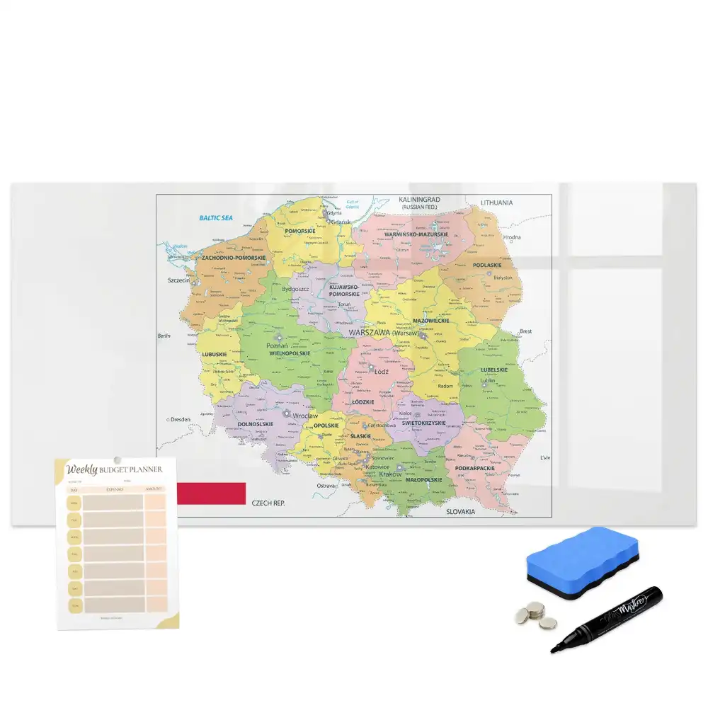 Tablă magnetică cu conturul granițelor Poloniei