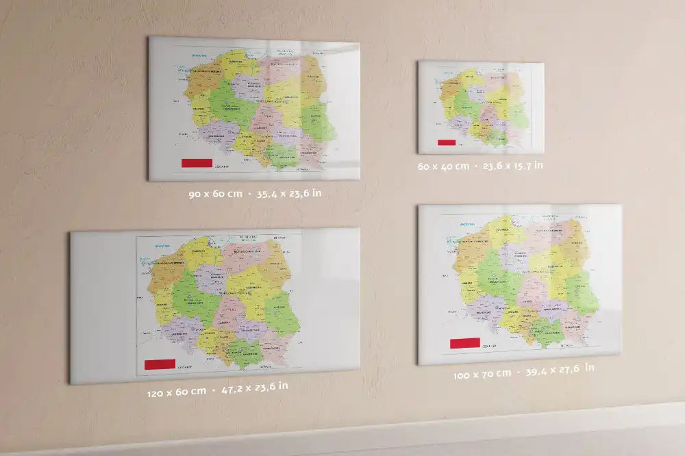 Tablă magnetică cu conturul granițelor Poloniei