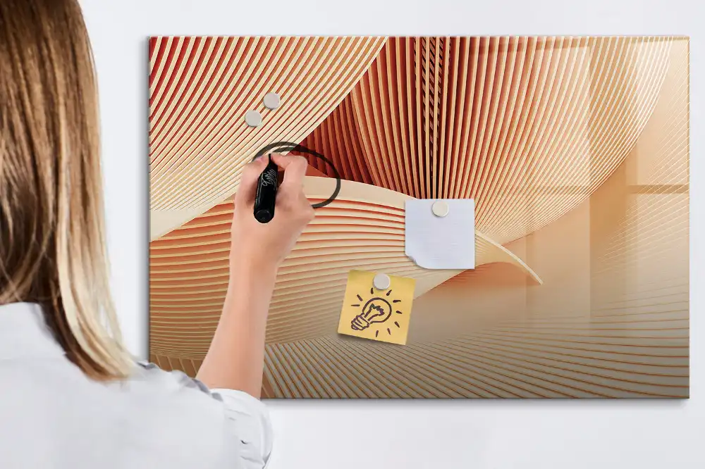 Tablă magnetică cu model abstract ondulat
