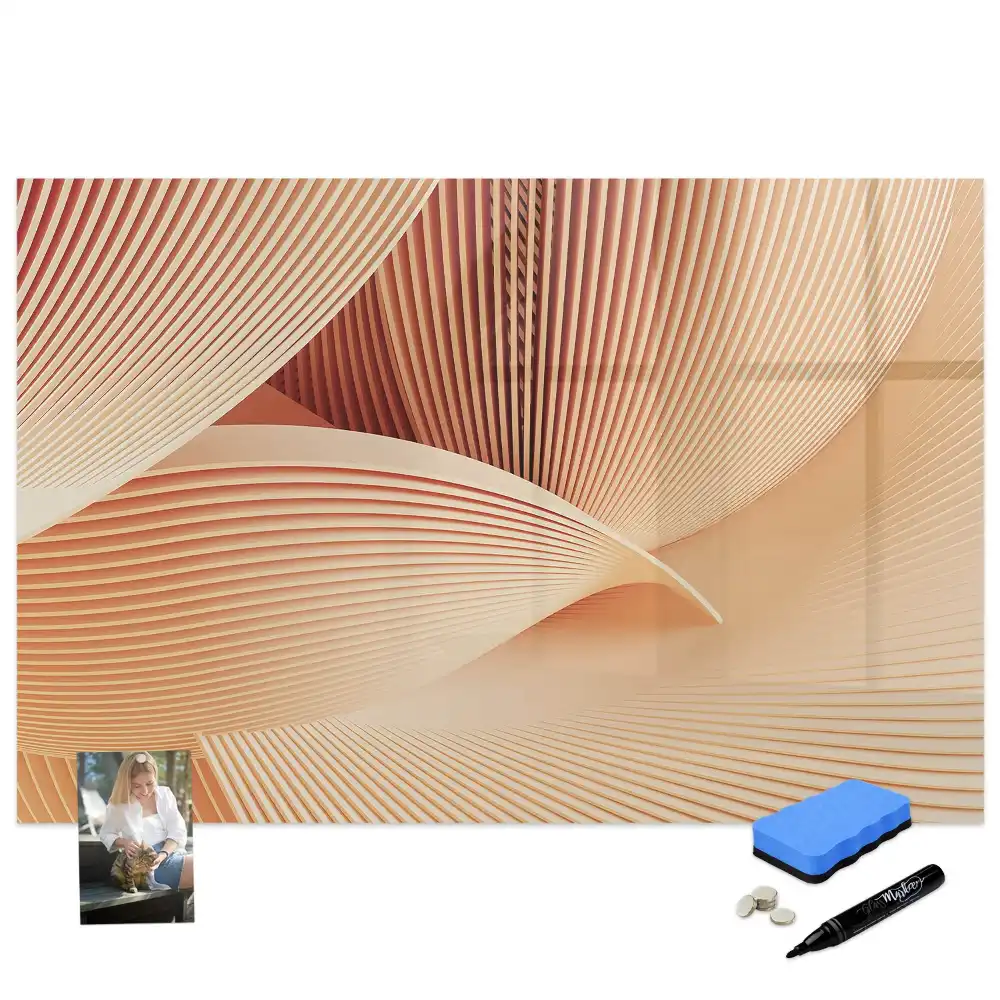 Tablă magnetică cu model abstract ondulat