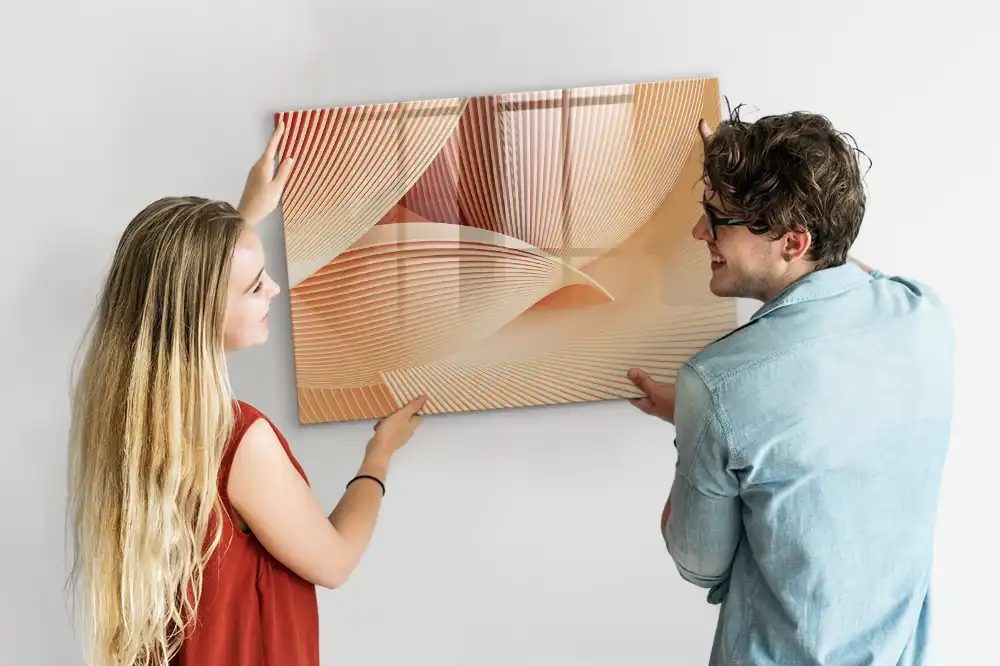 Tablă magnetică cu model abstract ondulat