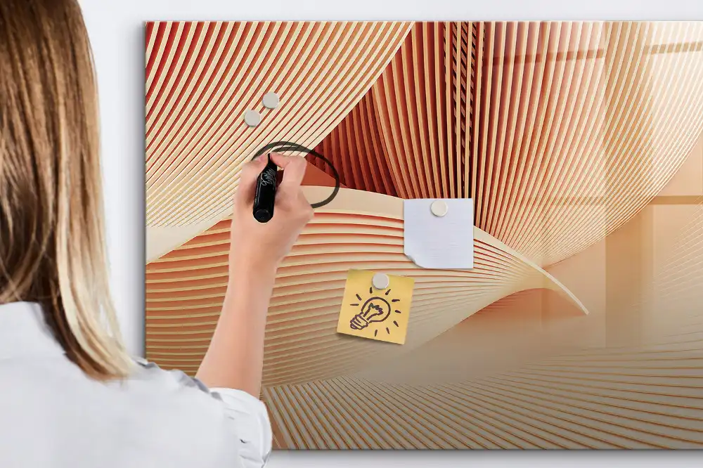 Tablă magnetică cu model abstract ondulat