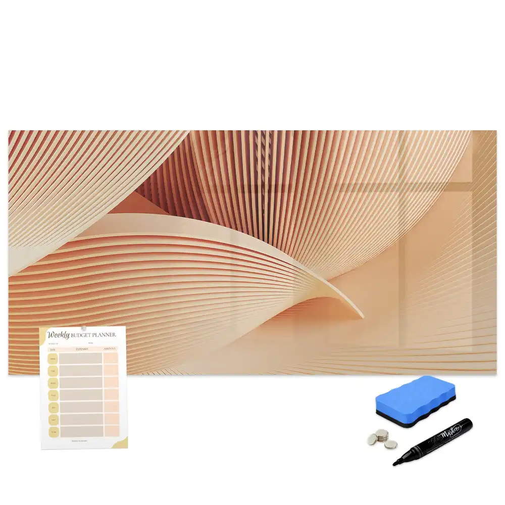 Tablă magnetică cu model abstract ondulat