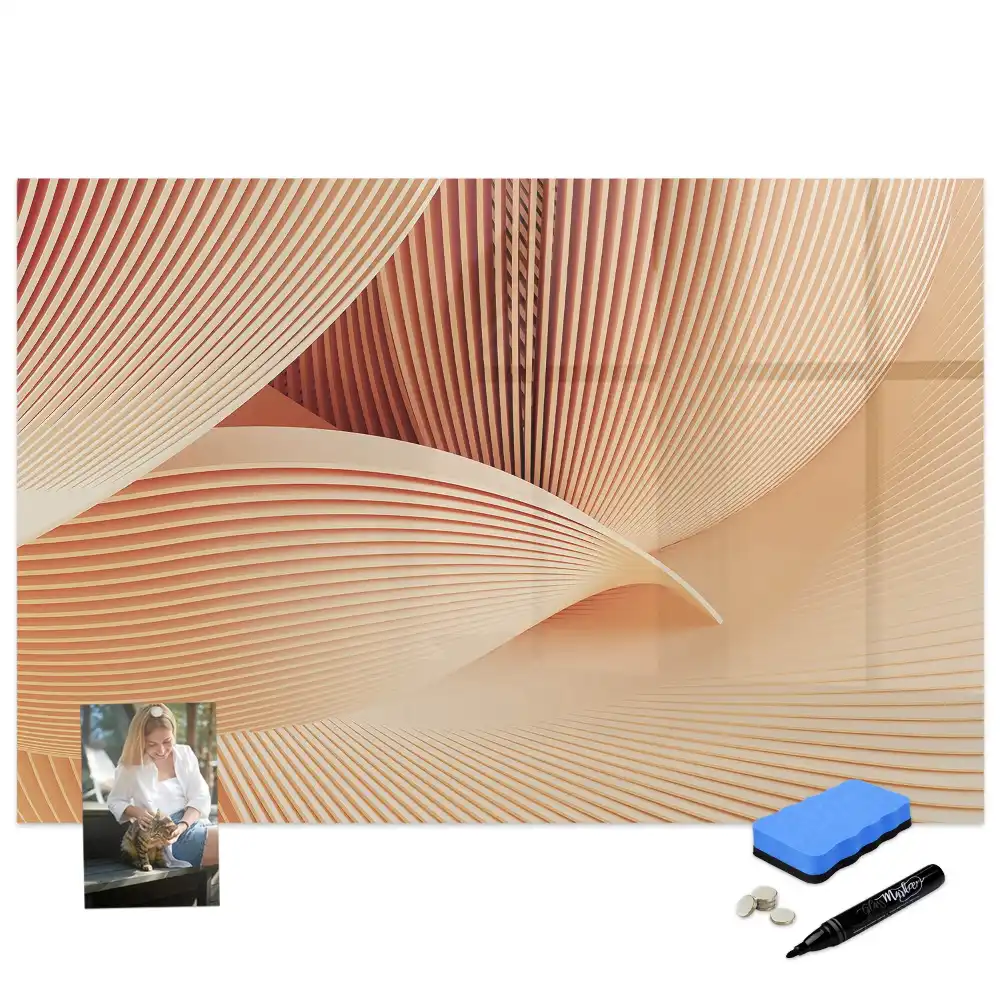 Tablă magnetică cu model abstract ondulat