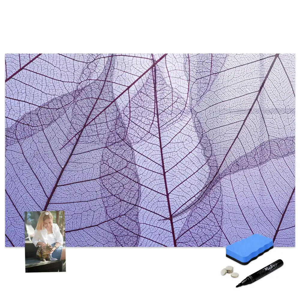 Tablă magnetică cu marker și model frunze în natură