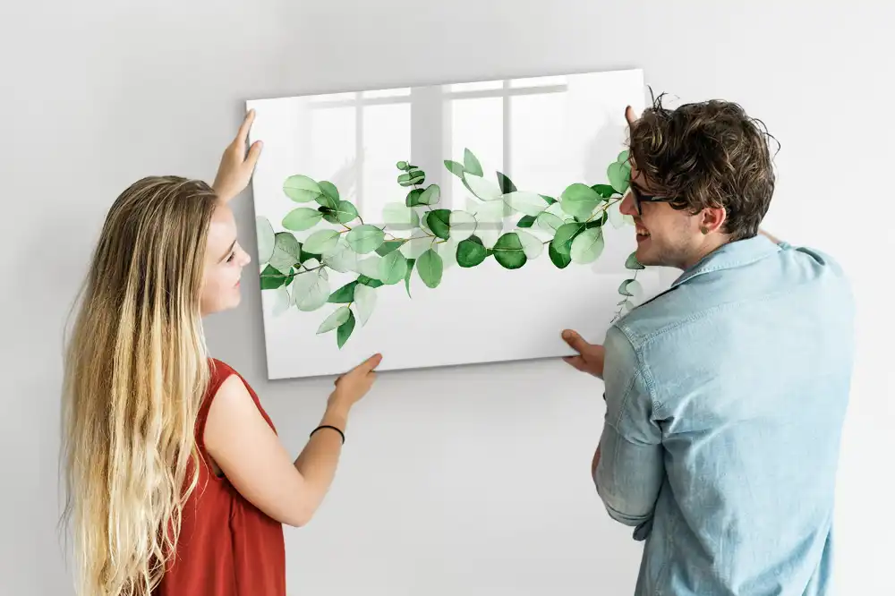 Tablă magnetică cu model de crenguță verde