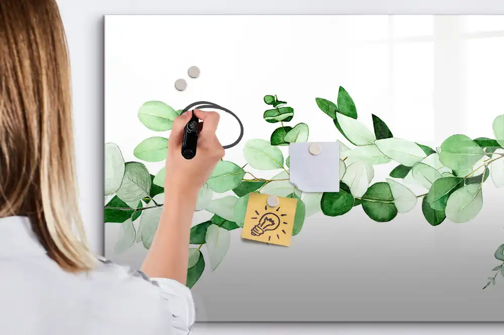 Tablă magnetică cu model de crenguță verde