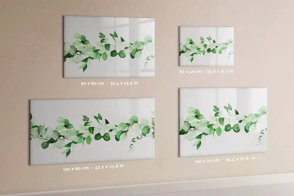 Tablă magnetică cu model de crenguță verde