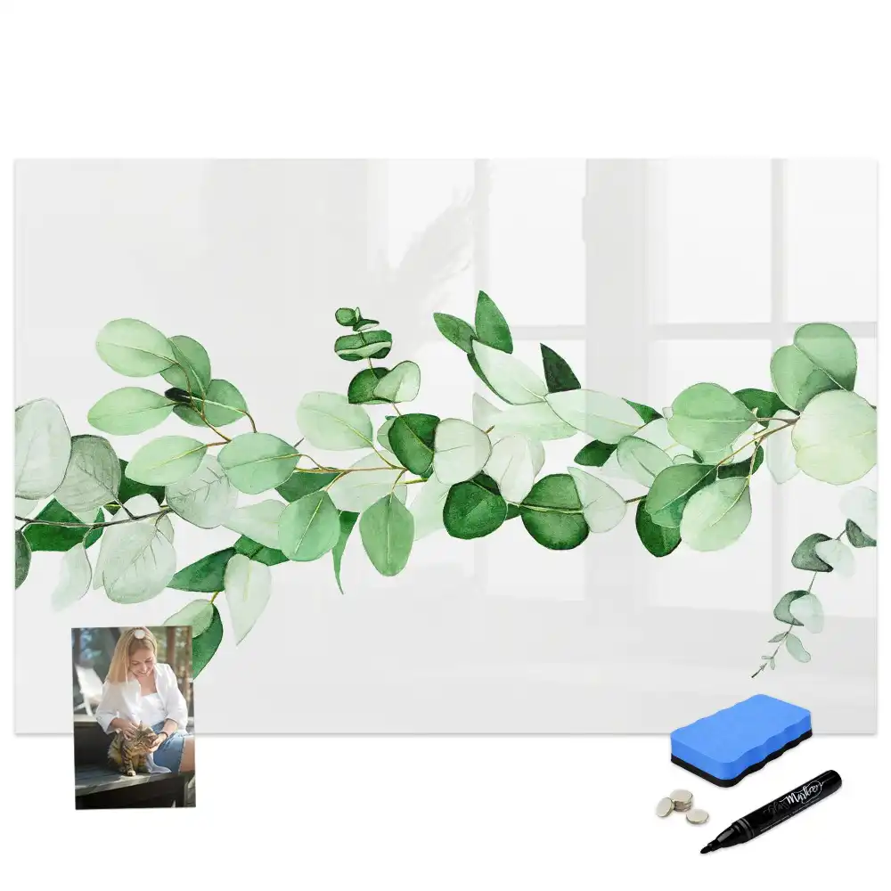 Tablă magnetică cu model de crenguță verde