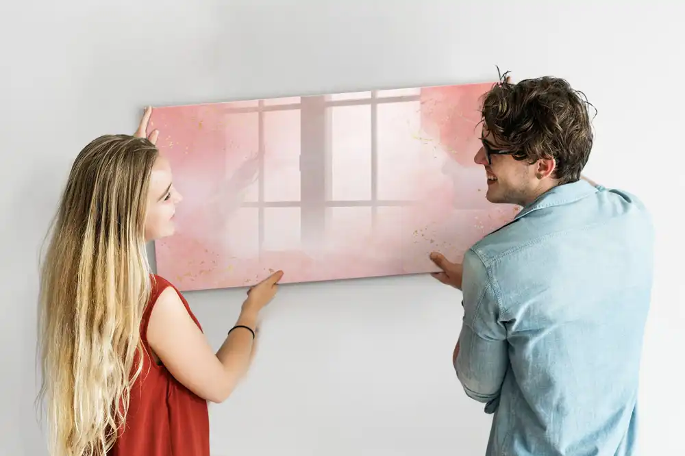 Tablă magnetică cu aspect de granit roz pentru magneți