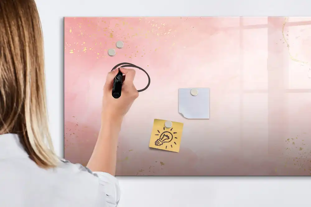 Tablă magnetică cu aspect de granit roz pentru magneți