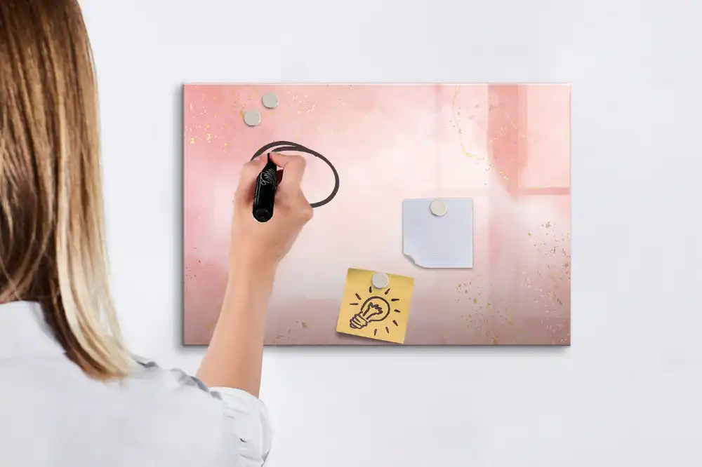 Tablă magnetică cu aspect de granit roz pentru magneți