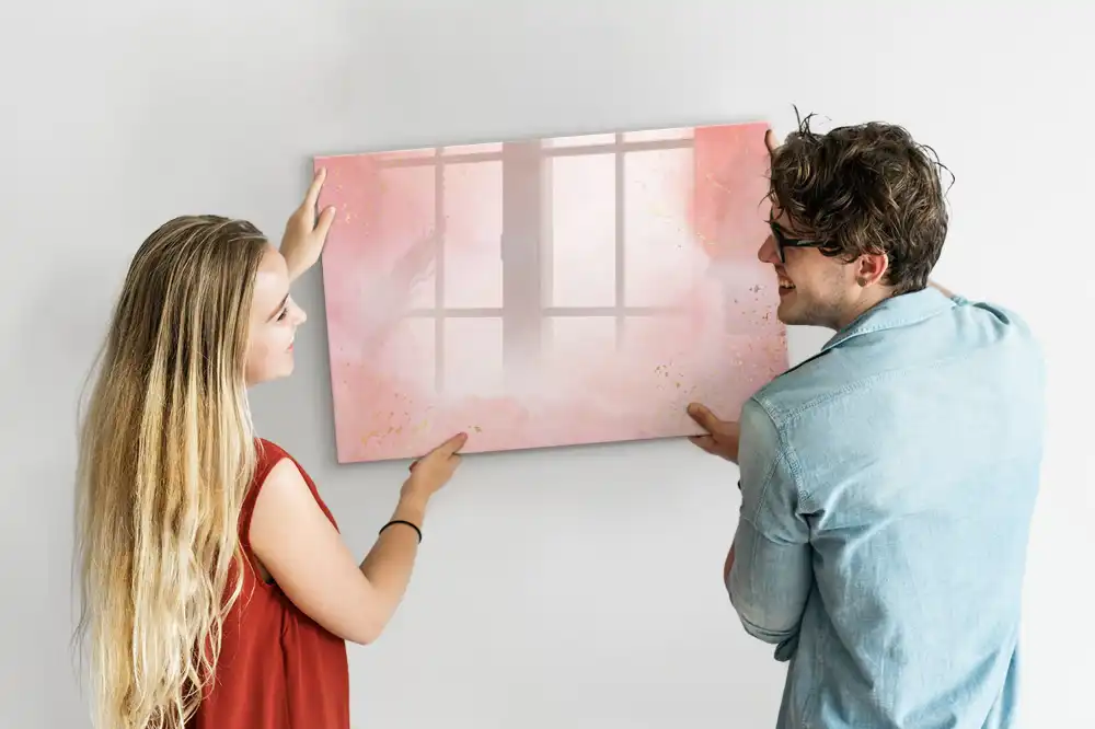 Tablă magnetică cu aspect de granit roz pentru magneți