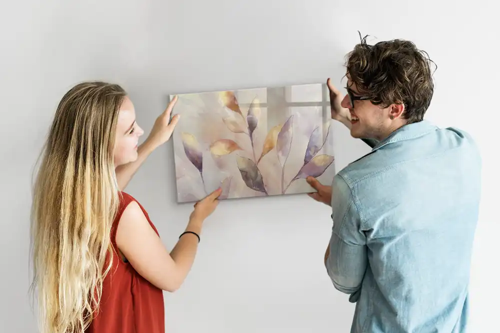 Tablă magnetică cu model de plante pictate în acuarelă