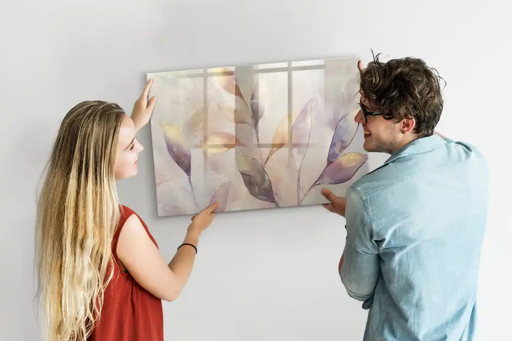 Tablă magnetică cu model de plante pictate în acuarelă