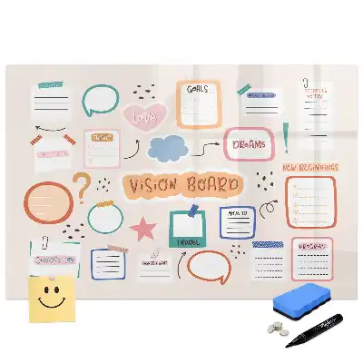 Tablă magnetică colorată pentru notițe și inspirație