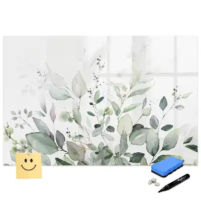 Tablă magnetică pentru marker cu design cu frunze verzi