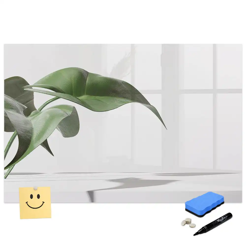 Tablă magnetică cu design abstract de crenguțe și frunze