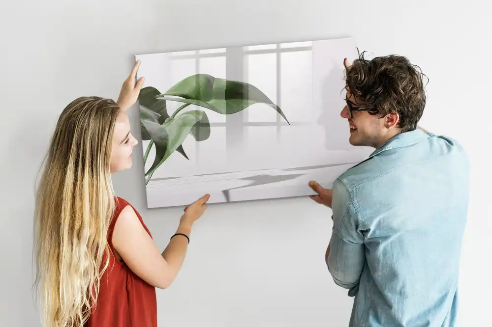 Tablă magnetică cu design abstract de crenguțe și frunze