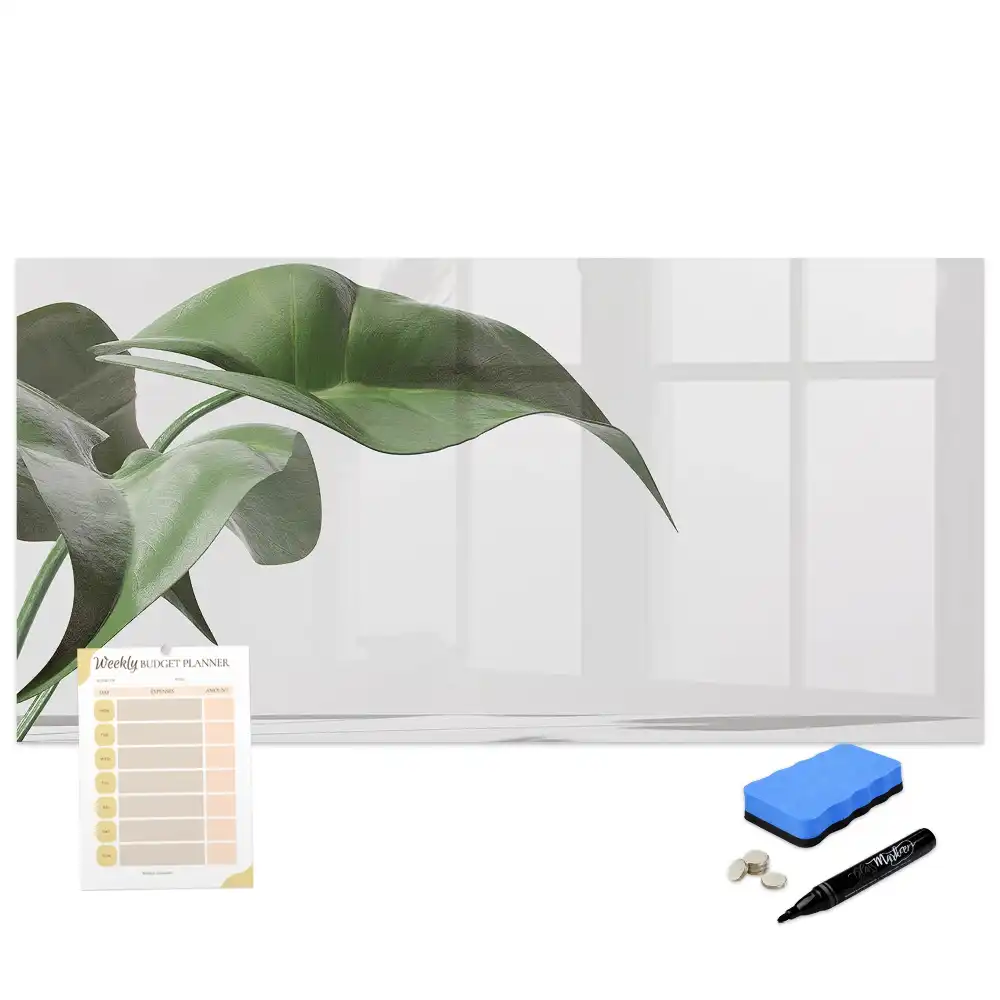 Tablă magnetică cu design abstract de crenguțe și frunze