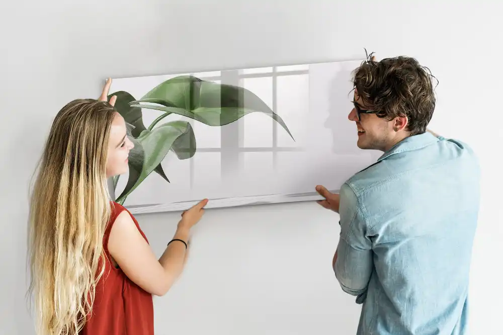 Tablă magnetică cu design abstract de crenguțe și frunze