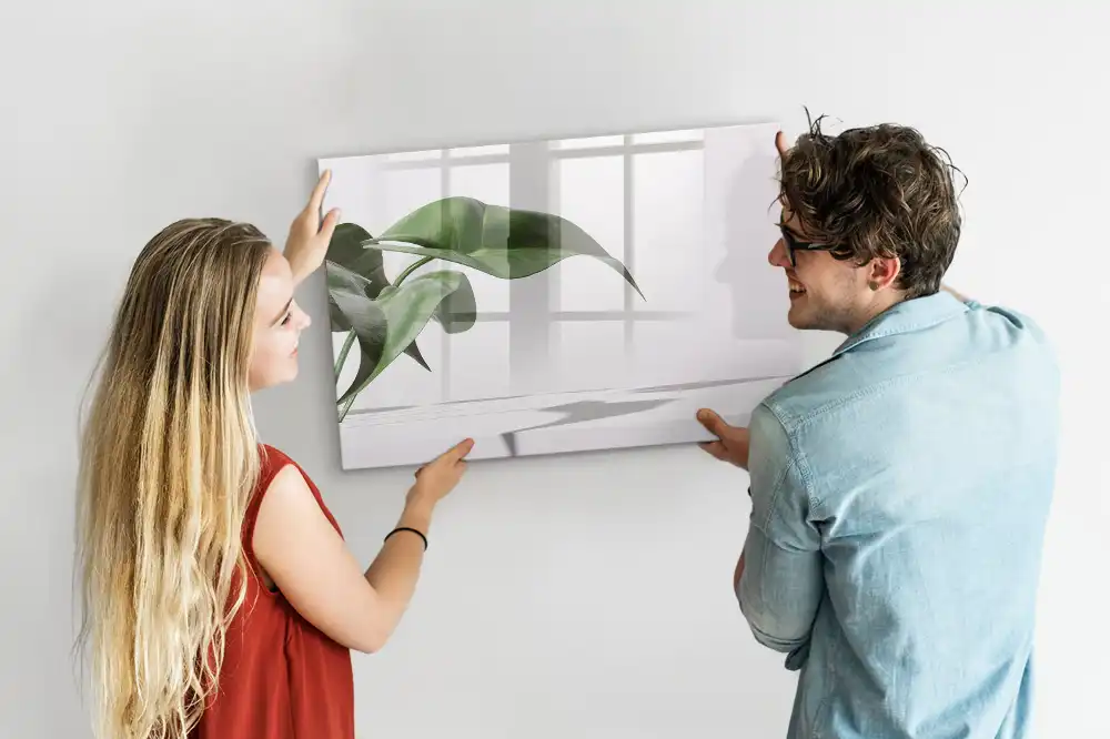 Tablă magnetică cu design abstract de crenguțe și frunze