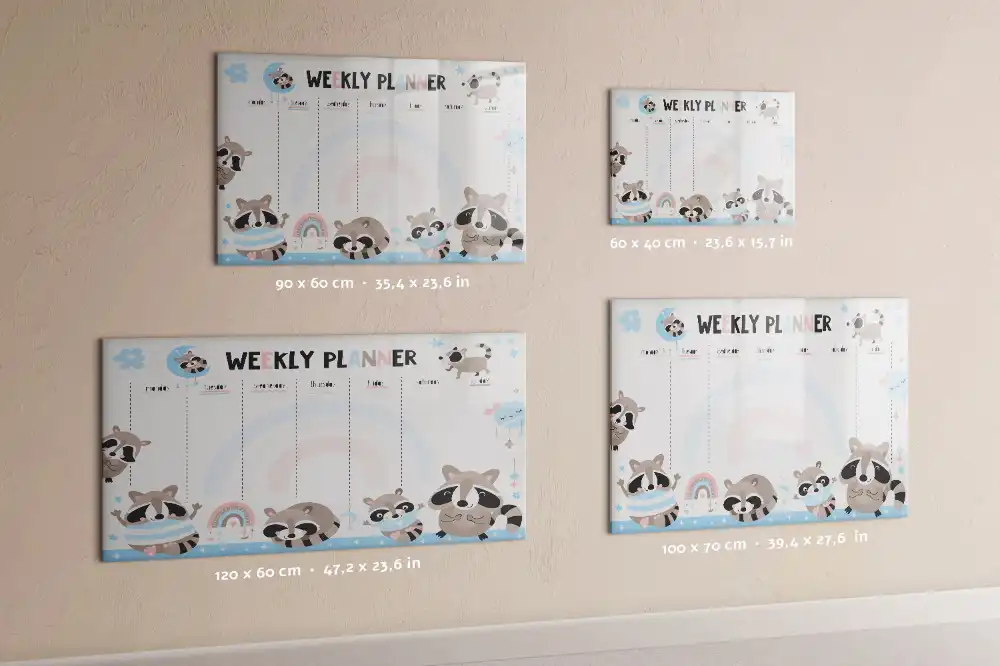 Tablă magnetică pentru copii cu calendar săptămânal