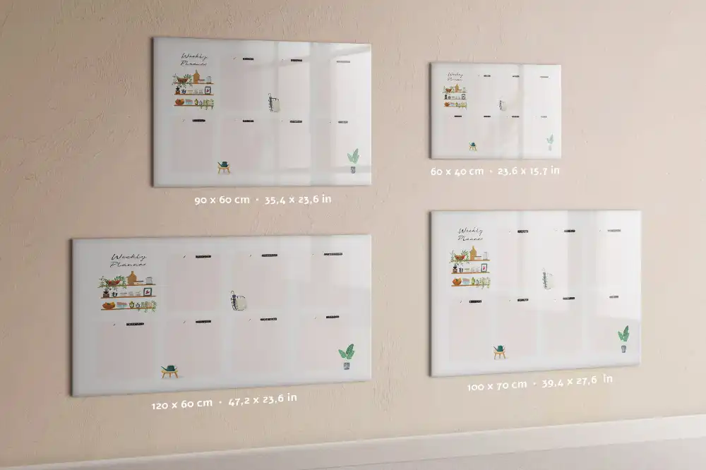 Tablă magnetică cu marker pentru planificarea săptămânală a sarcinilor