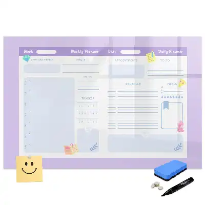 Tablă magnetică pentru magneți cu design calendar anual roz